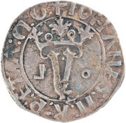 Vintém - João II "inv. L-º" at each side of "Y", Lisboa mint obverse image