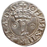 Vintém - João II "º-º" at each side of "Y", Lisboa mint obverse image