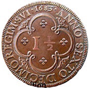 I½ Real – Pedro Prince Regent, Portugal, 1683 reverse image