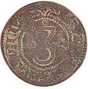 3 Réis - João IV, Portugal, 1645-1656 reverse image