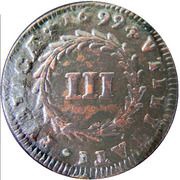 3 Réis - Pedro II, Portugal, 1699-1703 reverse image