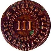3 Réis - João V, Portugal, 1712-1721 reverse image