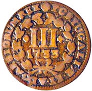 3 Reis - João V, Portugal, 1723-1733 reverse image