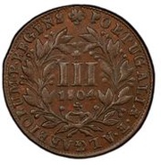 3 Réis - João Prince Regent, Portugal, 1804 reverse image