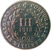 3 Réis - João VI, Portugal, 1818 reverse image
