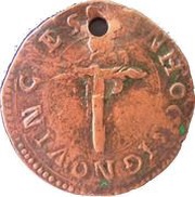 4 Reais - António I Counterstamp "Açor" over 4 Reais, António, Portugal, 1582 reverse image