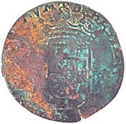 V Reais - António I Countermark "AÇOR" over V Reais/Sebastião, Portugal, 1582 reverse image