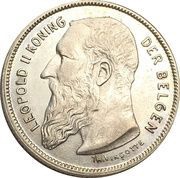 2 Francs - Léopold II Dutch text obverse image