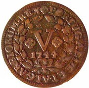 5 Reis - João V, Portugal, 1728-1746 reverse image