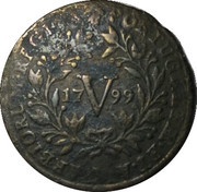5 Réis - João Prince Regent hybrid coin, Portugal, 1799 reverse image