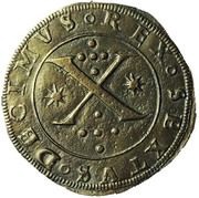 X Reais "Hybrid" João III/ Sebastião I, Portugal, 1557-1560 reverse image