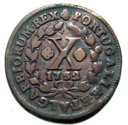 10 Réis - João V, Portugal, 1723-1737 reverse image
