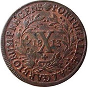 10 Reis - João Prince Regent, Portugal, 1812-1813 reverse image