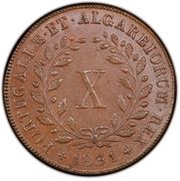 10 Réis - Miguel I, Portugal, 1829-1833 reverse image