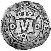 Vintem - Manuel I ºMº, inverted •P •; Porto mint obverse image