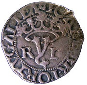 Vintém – João III R-L at each side of “Y”, Lisboa mint obverse image