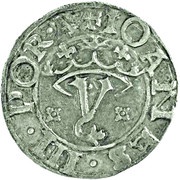 Vintém "Rosette at each side of Y”– João III Lisboa mint obverse image