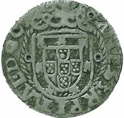 Vintém "Half circle of big points under “Y”– João III Lisboa reverse image