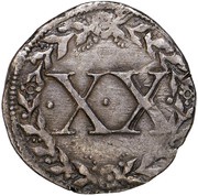 Vintem "XX" - Sebastião I reverse image