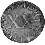 Vintém "XX" - António I Lisbon mint reverse image