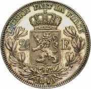 2½ Francs - Léopold I large head, Belgium, 1848-1865 reverse image