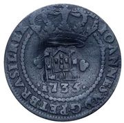 20 Reis - João Prince Regent Countermark "SHIELD" over "X Reis, João V" obverse image