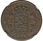2½ Francs - Léopold I Pattern, Belgium, 1850 reverse image