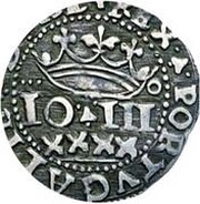 XXXX Reais "Real Português" - João III Crown with "o "at right, Porto obverse image