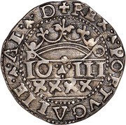 XXXX Reais "Real Português" - João III Crown with "p-o" at each side, Porto mint obverse image