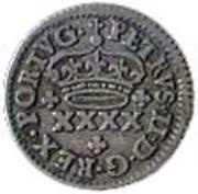 2 Vinténs - Pedro II Prince crown, Lisbon mint obverse image