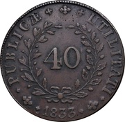 Pataco - Maria II Lisboa and Porto mints reverse image