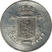 5 Francs - Léopold I Pattern reverse image