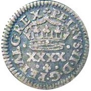 ½ Tostão - Pedro II King's crown, Lisbon mint obverse image