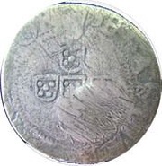 60 Réis - João IV Countermark "6O" over "½ Tostão", Portugal, 1642 reverse image