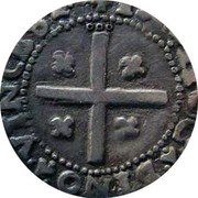 LXXX Reais "Real Português Dobrado" - João III Cross with quadrifoils, Lisbon, Portugal, 1555-1557 reverse image