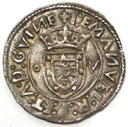 Tostão "o-V" - Manuel I Lisbon mint obverse image