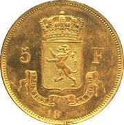 5 Francs - Léopold I Pattern, Belgium, 1847 reverse image