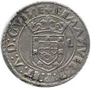 Tostão "L" - Manuel I Lisbon mint obverse image