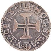 Tostão " -V" or " V- " - Manuel I Lisbon mint, Portugal, 1504-1521 reverse image