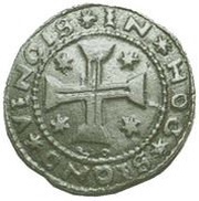 Tostão "P-O", shield with 9 or 10 castles- João III 1st type, Porto mint, Portugal, 1521-1540 reverse image