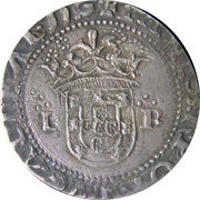 Tostão "L-R" – João III 2nd type, Lisboa mint obverse image