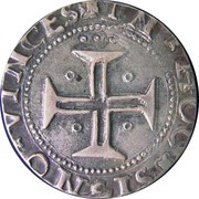 Tostão "L-R" – João III 2nd type, Lisboa mint, Portugal, 1540-1555 reverse image