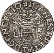 Tostão "L-R under quadrifoil" – João III 2nd type, Lisboa mint obverse image