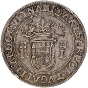 Tostão "R-L under quadrifoil" - João III 2nd type, Lisboa mint obverse image