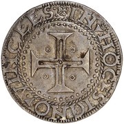Tostão "R-L under quadrifoil" - João III 2nd type, Lisboa mint, Portugal, 1540-1555 reverse image