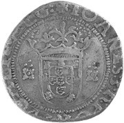 Tostão "2 quadrifoils under dots" – João III 2nd type, Lisbon obverse image