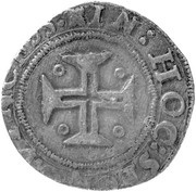 Tostão "2 quadrifoils under dots" – João III 2nd type, Lisbon, Portugal, 1540-1555 reverse image