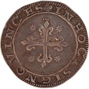 Tostão "P-R" or "R-P"- Sebastião I 1st type, Porto mint, Portugal, 1557-1570 reverse image