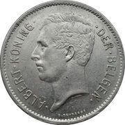 1 Belga / 5 Francs - Albert I Dutch text obverse image