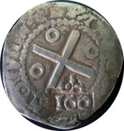 100 Réis - Afonso VI Countermark "Crowned 100" over LXXX obverse image